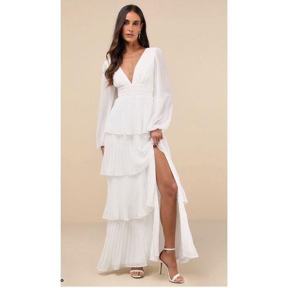 Lulu's Elegant White Maxi Dress - Picture 5 of 12